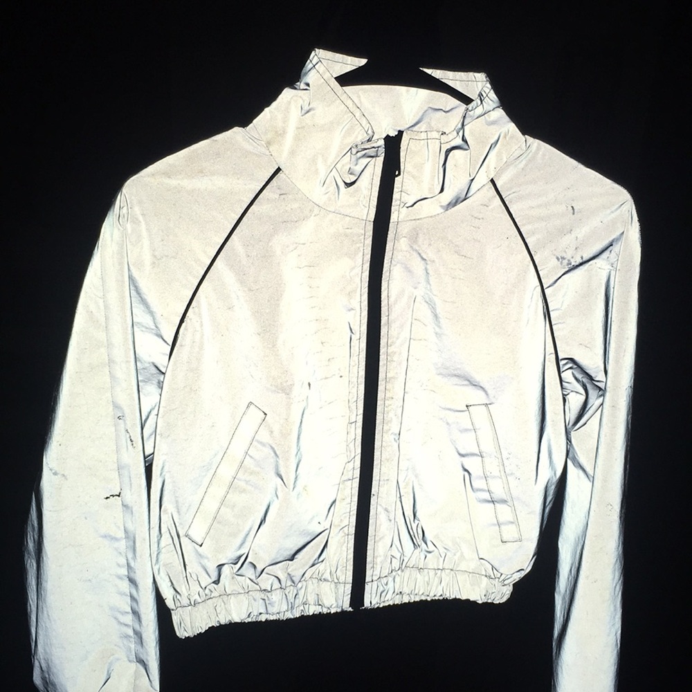 Forever 21 reflective cropped windbreaker.